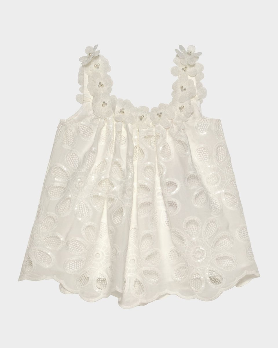 Girl's Layla Floral Lace Top, Size 4-14